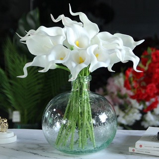 Fake Calla Lily Flowers Bridal Wedding Bouquet Artificial Real Touch Faux Flowers Home Decor Wedding Party