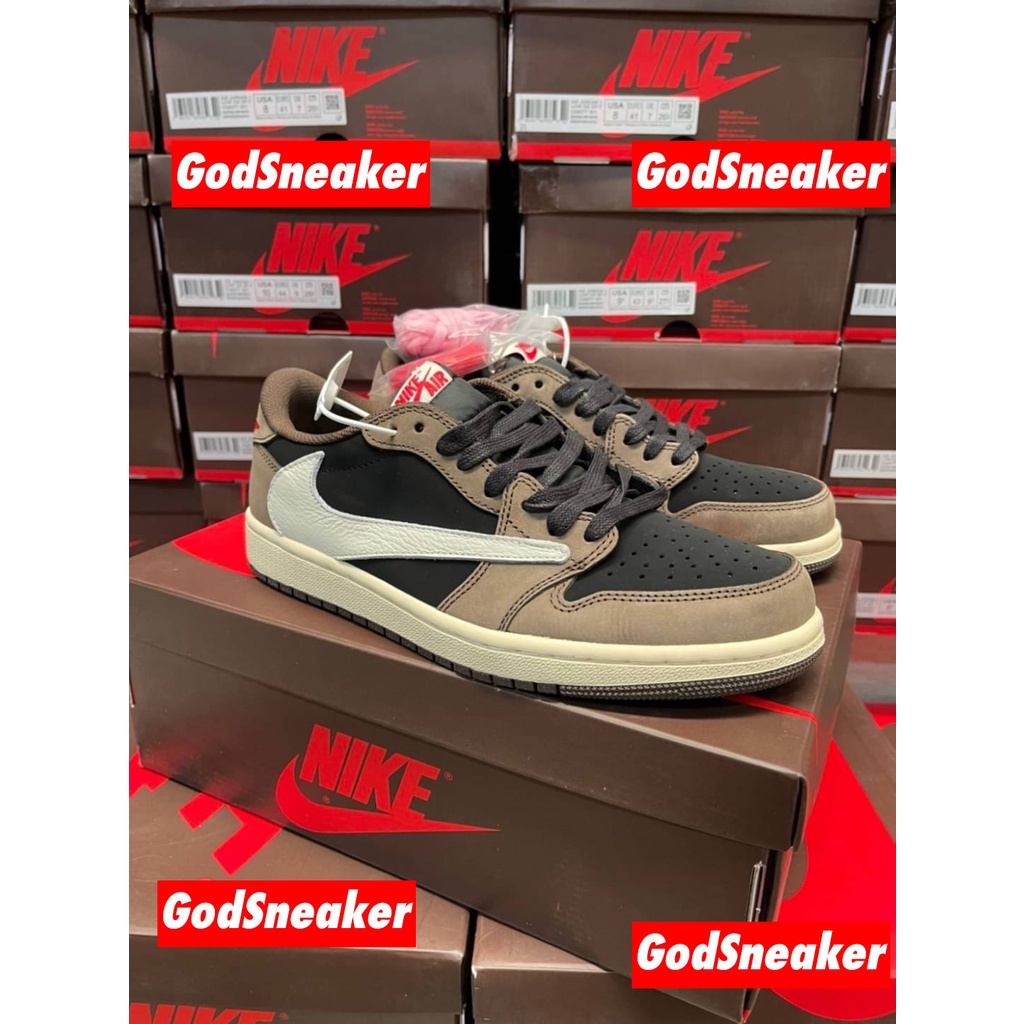 [ พร้อมส่ง ] Air Jordan 1  Low " Travis Scot Mocha " Size 40 - 47 [ H12 ]