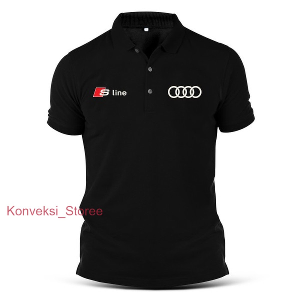 เสื้อยืดผู้ชาย Audi S Line RS Racing Raally Racing TT A4 A5 R8 เสื้อโปโล_i64 / POLYFLEX SCREEN PRINT