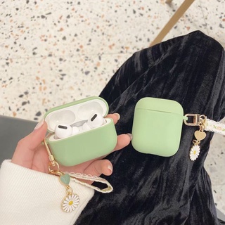 เคสหูฟังซิลิโคน ลายดอกไม้น่ารัก พร้อมสายโซ่คล้อง สําหรับ apple airpods Pro 2 1 2 3rd 2 Pro