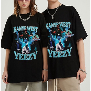 เสื้อยืดวินเทจเสื้อยืดแขนสั้น ผ้าฝ้าย 100% พิมพ์ลาย Kanye West สไตล์ฮาราจูกุ แฟชั่นฤดูร้อน สําหรับผู้ชาย และผู้หญิง#39;