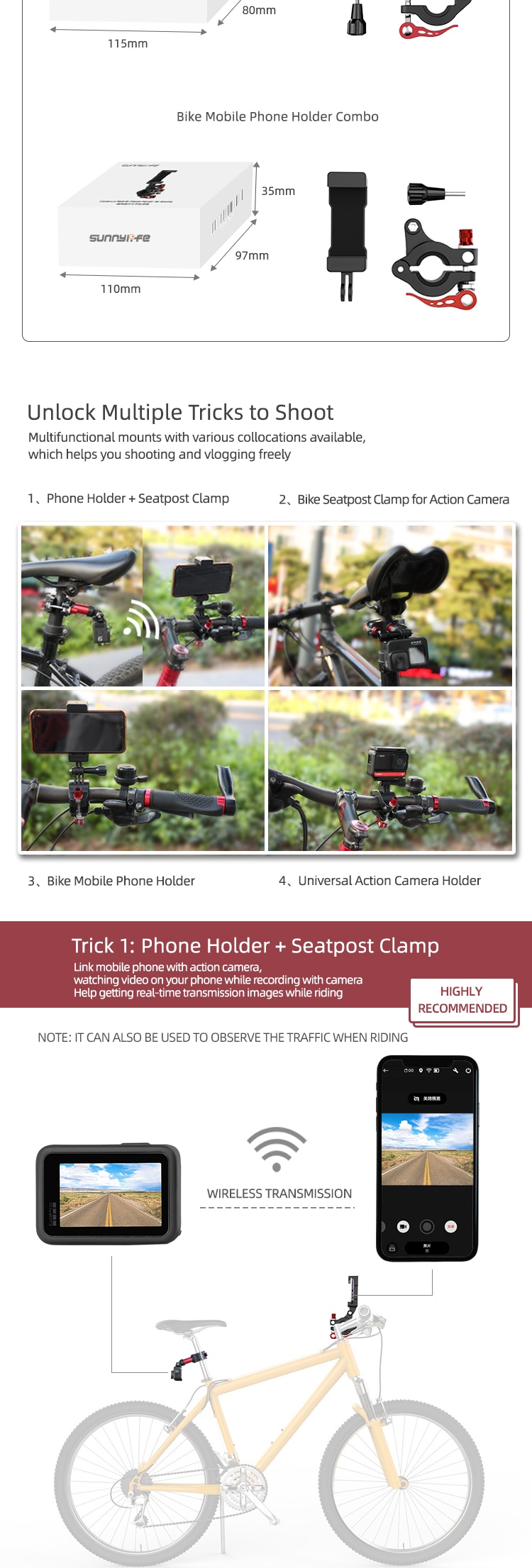 mobile camera holder for bike