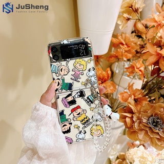 เคสโทรศัพท์มือถือ แบบฝาพับ ลายการ์ตูน Snoopy Sesame Street สําหรับ Samsung Z Flip4 Z Flip3 Z Flip2 Z