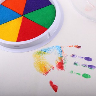 *❤❤6 Colors Ink Pad Stamp DIY Finger Painting Craft Cardmaking Large Round For Kids