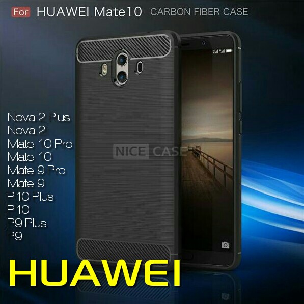 Huawei Nova 2 P9 P10 Plus Mate 9 10 Pro เคส Tpu Armor Bumper Cover Case Black พร้อมส่ง