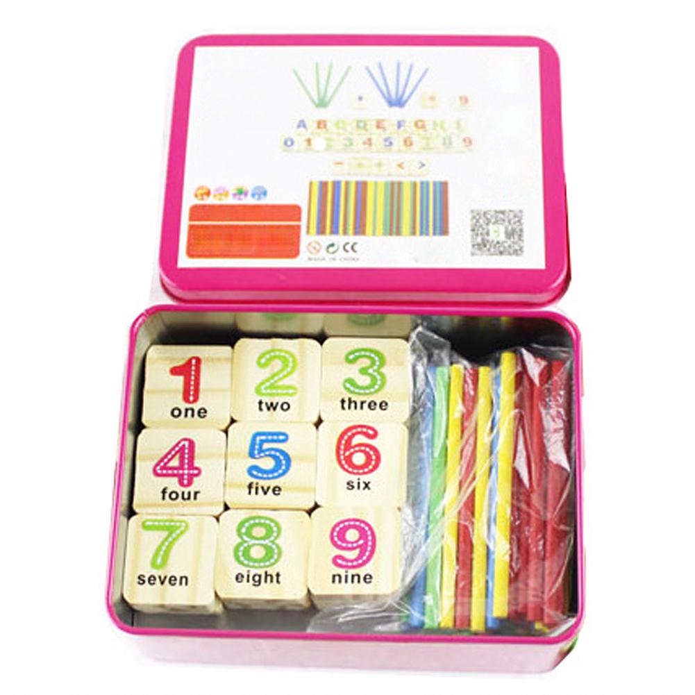 Wooden ของเล่นเสริมพัฒนาการด้านตัวเลข Digital Counting Sticks Math Toy Mathematics Puzzle