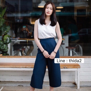 🔥ส่งฟรี ไม่ต้องมีโค้ด ชุดเซ็ต งานตัดเย็บระดับพรีเมี่ยมเสื้อแขนกุดพร้อมกางเกง 5 ส่วน