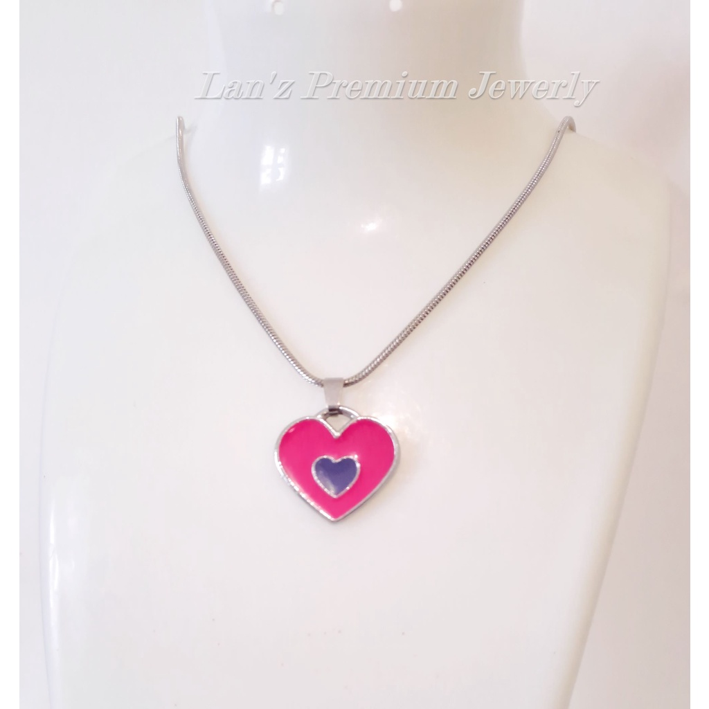 สร้อยคอไทเทเนียม 22K Love Color (สีเงิน)