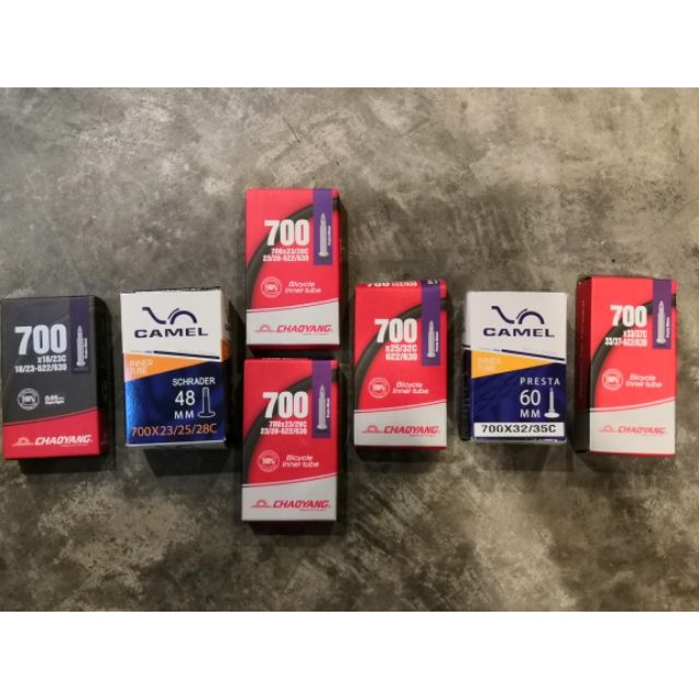 ยางใน 700c หรือ ( 28x1 5/8 x1 1/8 ) มีหลายขนาด สำหรับล้อธรรมดา และล้อขอบสูง