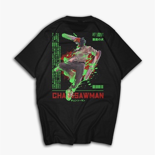 Daily-T Yubo เสื้อยืด ผ้าฝ้าย พิมพ์ลายอนิเมะ Chainsaw Man Combed 30s สีดํา สําหรับผู้ชาย