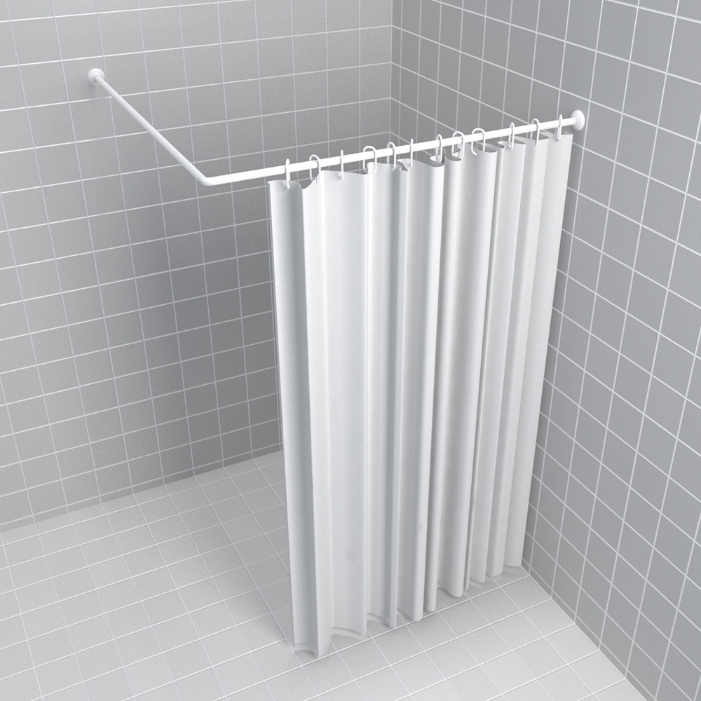 WSP ราวแขวนม่านอลูมิเนียมเข้ามุม 2 IN 1 (80*80 ซม.) สีขาว LT-2