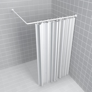WSP ราวแขวนม่านอลูมิเนียมเข้ามุม 2 IN 1 (80*80 ซม.) สีขาว LT-2