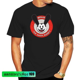 Oswald Mouse เสื้อยืดลําลอง ผ้าฝ้าย แขนสั้น คอกลม พิมพ์ลาย Cool Ivory 5X 849 L@@K ทรงหลวม สไตล์วินเทจ สําหรับผู้ชาย