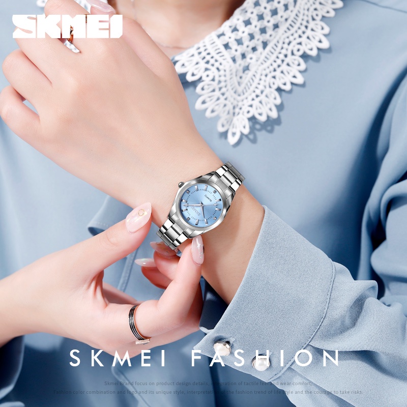 SKMEI ของแท้ นาฬิกาข้อมือควอตซ์ แบบลําลอง กันน้ำ สําหรับผู้หญิง