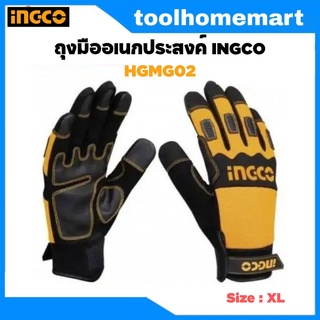 INGCO HGMG02 รุ่น HGMG02 ถุงมือช่าง ถุงมืออเนกประสงค์ ไมโครไฟเบอร์ เคลือบยางบนฝ่ามือ Size : XL ( Mechanic Gloves )