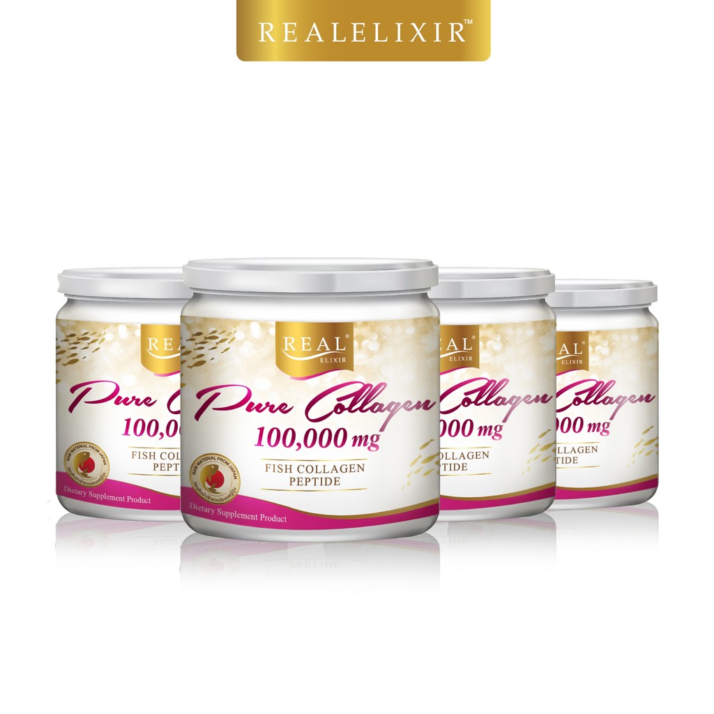 Real Elixir Pure Collagen (เพียว คอลลาเจน) 100000 Mg. X 4กระปุก -  Realelixir_Thailand_Official - Thaipick