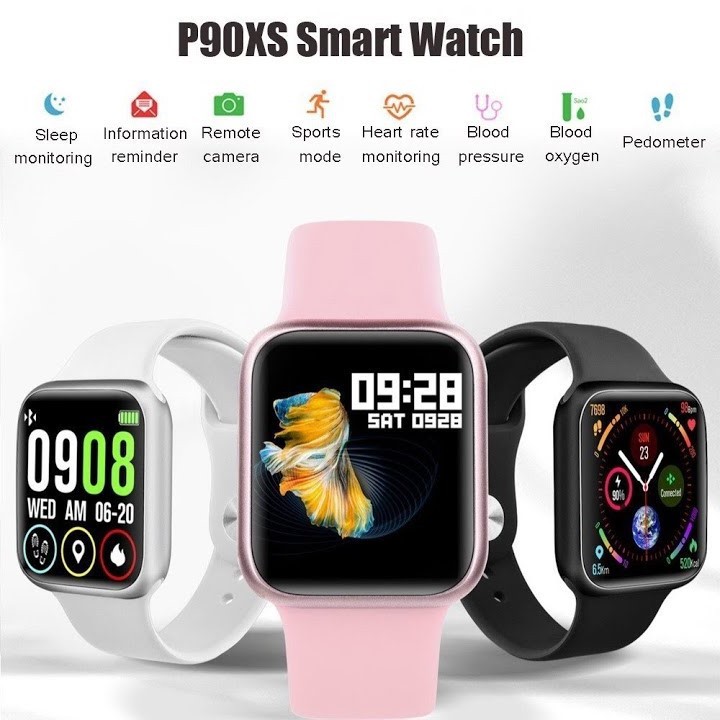 P90XS 2019 ใหม่,  ใหม่กว่าp80 pro Smart Watch (ทัชเต็มจอ) เปลี่ยนรูปโปรไฟล์ได้