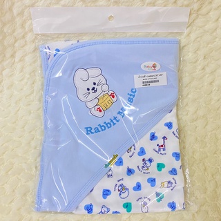 Baby Club ผ้าห่อตัวเด็ก (Cotton) มีหมวก ปักลาย ขนาด 30"x30"