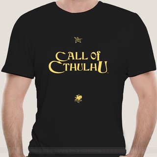 ผ้าฝ้ายแท้เสื้อยืด พิมพ์ลายโลโก้ call of cthulhu สีทอง สไตล์คลาสสิก ไม่ซ้ําใคร สําหรับผู้ชาย ผู้สูงอายุ 432039S-4XL