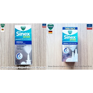 Vicks® Sinex™ Severe Nasal Spray, ORIGINAL Ultra Fine Mist วิคส์ สเปรย์พ่นล้างจมูก บรรเทาอาการ ไซ นัส