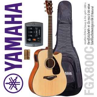 Yamaha® FGX800C กีตาร์โปร่งไฟฟ้า 41 นิ้ว ** ไม้ท็อปโซลิดสปรูซ ** มีเครื่องตั้งสายในตัว + แถมฟรีกระเป๋ากีตาร์ Yamaha