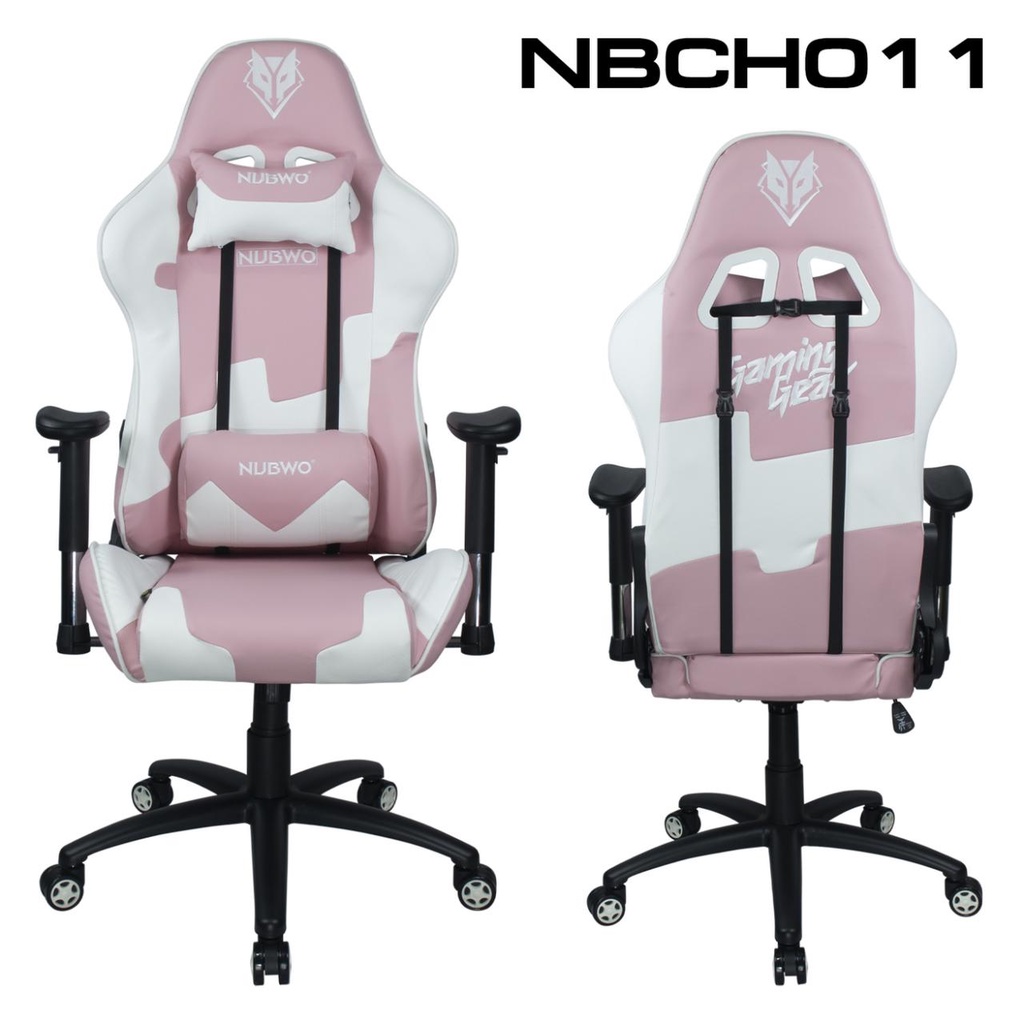 เก้าอี้เกมมิ่ง CHAIR NUBWO NBCH-11 CASTOR (WHITE/LIGHT PINK) ประกัน 1Y เก้าอี้คอม