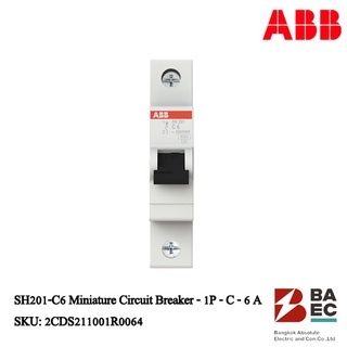 ABB SH201-C6 เซอร์กิตเบรกเกอร์ 6 Amp 1P 6KA