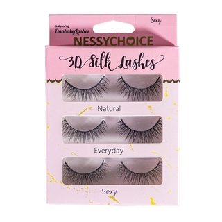 Nessychoice ขนตาปลอมขนไหม 3D silk lash (sexy)