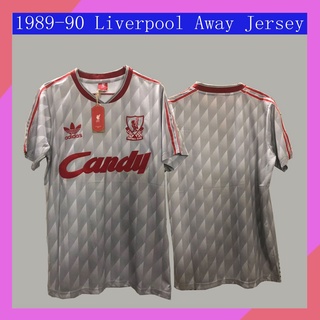 เสื้อกีฬาแขนสั้น ลายทีมชาติฟุตบอล Liverpool 89-90 ชุดเยือน สไตล์เรโทร