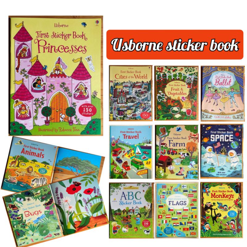 Usborne sticker book สมุดภาพสติ๊กเกอร์ (เนื้อหาเป็นภาษาอังกฤษ)​ sticker book หนังสือนิทานภาษาอังกฤษ 