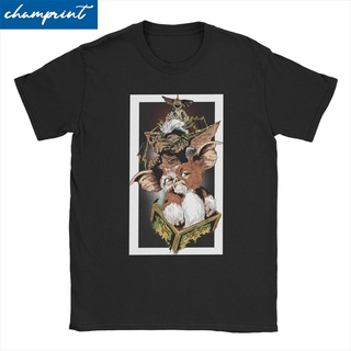 T-shirt  เสื้อยืดแขนสั้น ผ้าฝ้าย พิมพ์ลายภาพยนตร์สยองขวัญ Gizmos Box Gremlins Mogwai 80s สไตล์วินเทจ สําหรับผู้ชายS-5XL