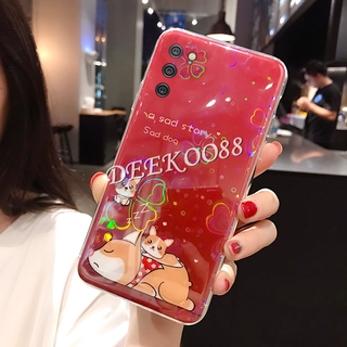 เคสโทรศัพท์ Samsung Galaxy A02s 2021 New Phone Casing Cute Cartoon Bear Silicone Colorful Cherry Blossoms Back Cover Phone Case เคส SamsungA02s
