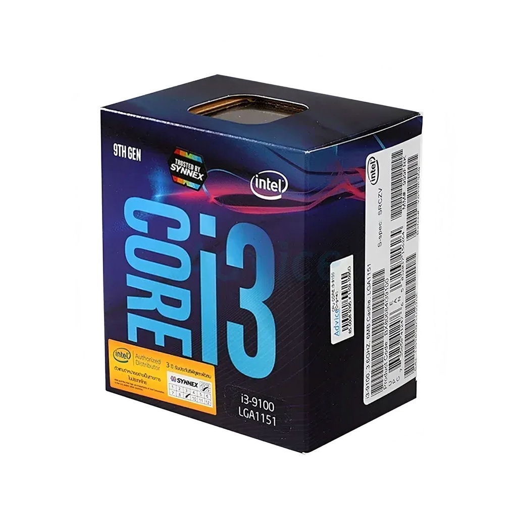 CPU (ซีพียู) INTEL 1151 CORE i3 9100 @3.6 GHz 4C/4T การ์ดจอออนบอร์ด มือสองสภาพดี พร้อมกล่อง และพัดลม