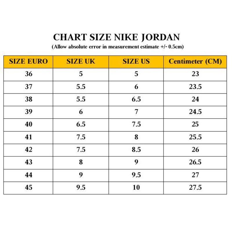 Nike Shoe Jordan Size Table Jordan Gs Size Chart Nike Air Jordan