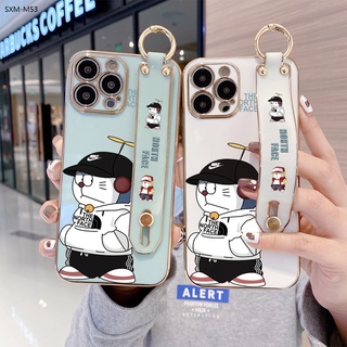 Compatible With Samsung Galaxy M53 M33 5G เคสซัมซุง สำหรับ สายรัดข้อมือ Case Doraemon เคส เคสโทรศัพท์ เคสมือถือ เคสนิ่ม