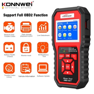 Konnwei KW850 OBD2 เครื่องสแกนเนอร์วินิจฉัยรถยนต์ OBD ODB2