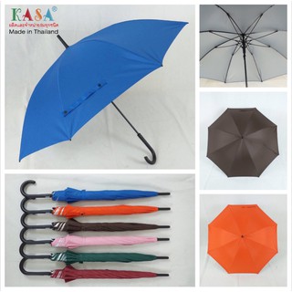 ร่ม ร่มก้านยาว รหัส 24F1 ร่มเปิดออโต้ 24นิ้ว ก้านร่มไฟเบอร์ ผ้าหนา กันรังสีUV ร่มกันแดด ร่มกันน้ำ ผลิตในไทย umbrella