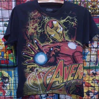 เสื้อยืดมือสอง Usa ลาย OVP หนัง Avengers ไอรอนแมน+กัปตันอเมริกา Size M.อก18/ยาว25