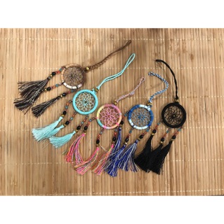 Dream Catcher ตาข่ายดักฝันร้าย เส้นผ่าศูนย์กลาง 4 ซม ประดับด้วยลูกปัดคริสตัล