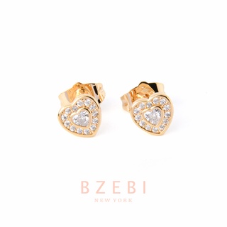 BZEBI ต่างหูหัวใจ แฟชั่น สแตนเลส ผู้หญิง ห่วง เกาหลี เครื่องประดับ 18k ต่างหูโลหะ แบบกลวง สไตล์เรียบง่าย สําหรับผู้หญิง 923e