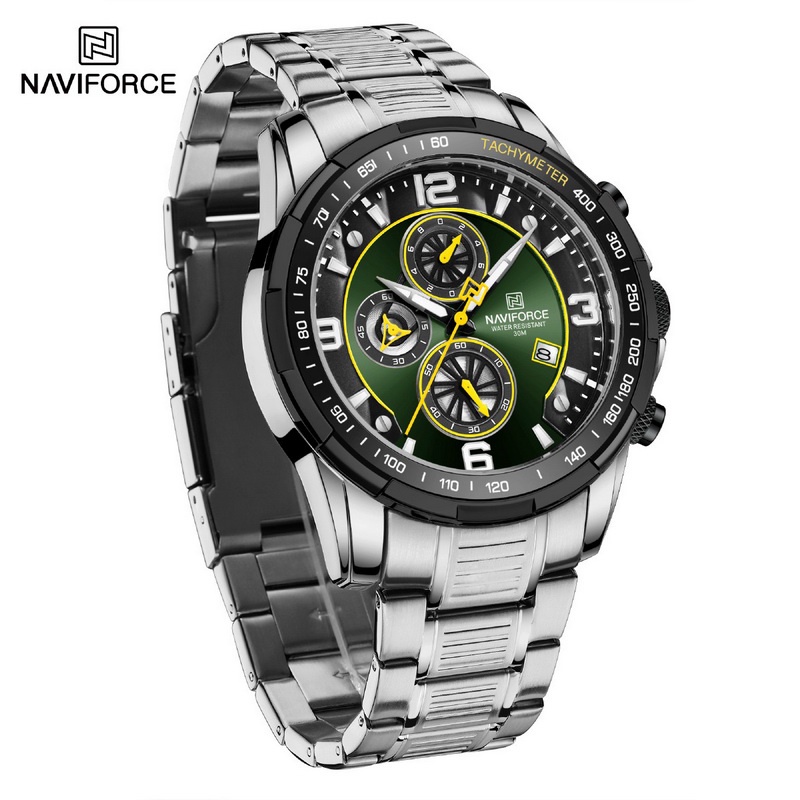 Naviforce  นาฬิกาข้อมือผู้ชาย สปอร์ตแฟชั่น NF8020S สายสแตนเลส กันน้ำ ระบบอนาล็อก