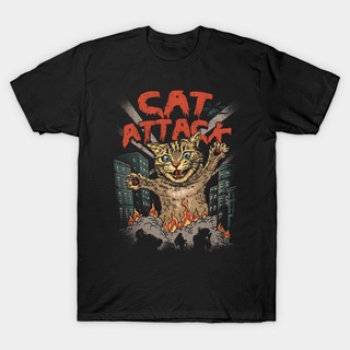 เสื้อคู่วินเทจ - CATATTACKเสื้อยืดพิมพ์ลายunisexผ้าฝ้าย100%