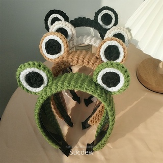 INS Korea Girls Lovely Big-eyes Frog Knitted Headband Cute Non-slip Hairhoop Women accessories