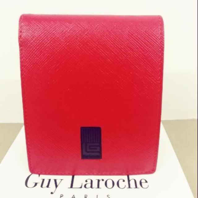 กระเป๋าสตางค์ผู้ชายGuy​ Laroche​ทูโทนสีดำแดงแบบ2พับ