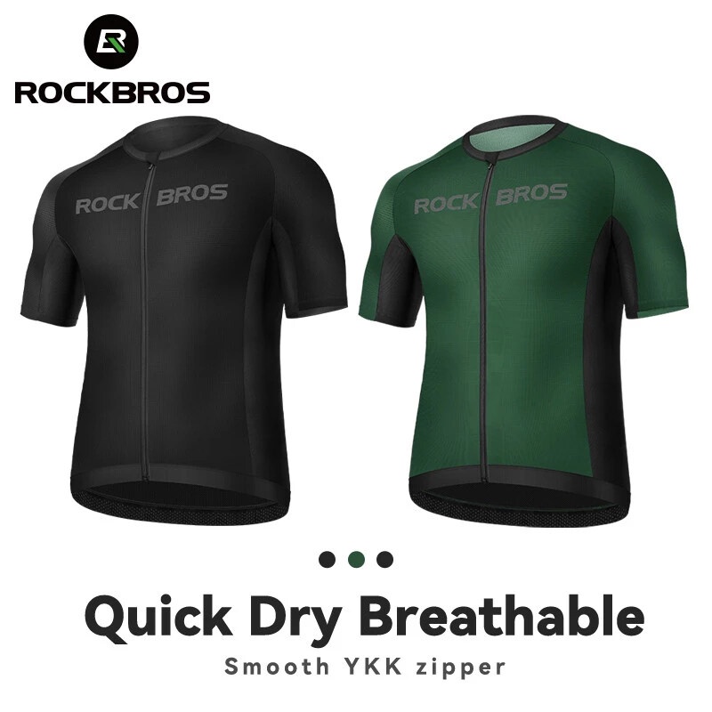ROCKBROS เสื้อปั่นจักรยาน แขนสั้น ระบายอากาศดี แห้งเร็วทันใจ ผ้าแอนตี้แบคทีเรีย สะท้อนแสงมองเห็นชัด ซิปYKK ลดเหงื่อเมืองร้อน