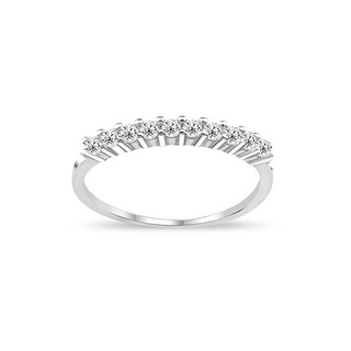 Silver thai JewelrySilver Prong Eternity Clear CZ Ring แหวนเงินแท้ 925 ฝังเพชรสวิส (CZ)รอบตัวเรือนด้านบน