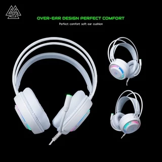EGA TYPE H12 Gaming Headset 7.1 Surround Sound RGB Lighting เชื่อมต่อ USB 2.0 สายยาว 1.5 ม. [รับประกัน2ปี]