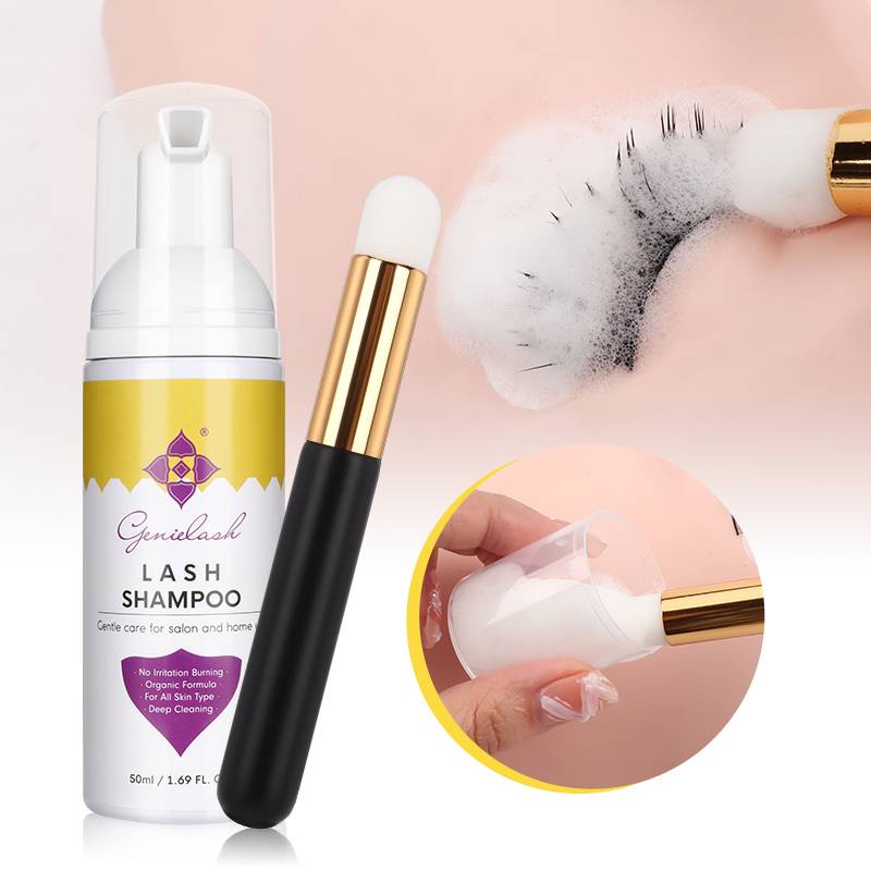 Genielash แชมพูขนตา 50ml ไม่มีระคายเคือง สําหรับทําความสะอาดขนตาและ Lash Lift