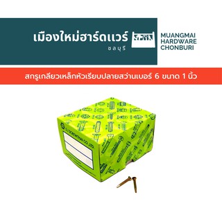 สกรูเกลียวเหล็ก หัว F กลมเรียบ ปลายสว่าน เบอร์ 6 ขนาด 1 นิ้ว บรรจุ1000ตัว(ตะปูเกลียว) ยิงเข้าเหล็ก คละยี่ห้อ