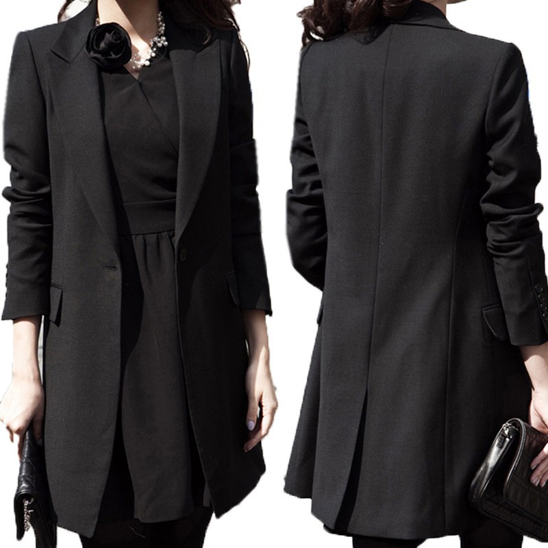 เสื้อแจ็คเก็ตแขนยาวสีดำสำหรับผู้หญิง ZANZEA
